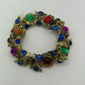 Vintage 1970s/80s Moghul Chunky Colorful Bracelet